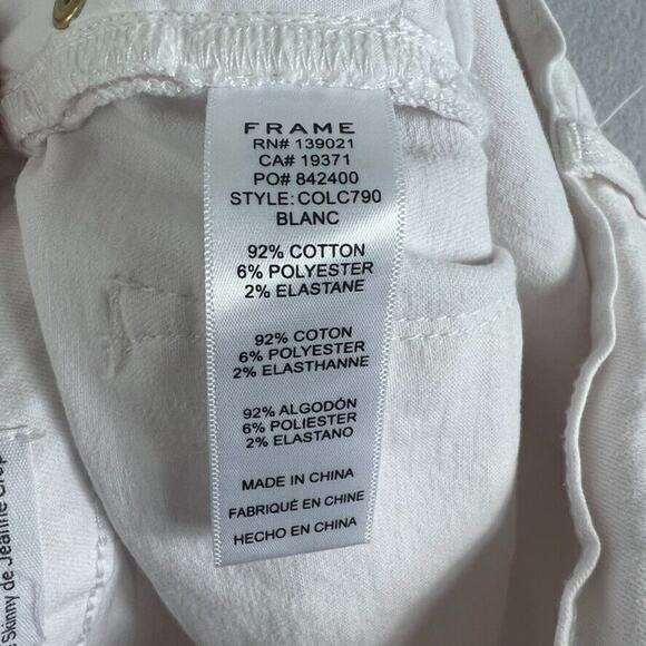 Frame Jeans Womens Size 28 White Le Skinny de Jeanne Crop Cotton Blend - Picture 7 of 11
